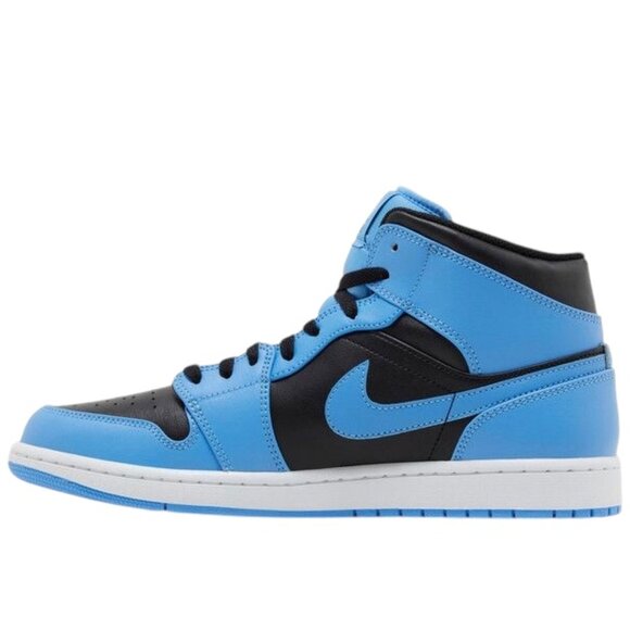 Air Jordan 1 Mid University Blue/Black Mens Retro Basketball Shoes DQ8426 401 - Picture 4 of 7
